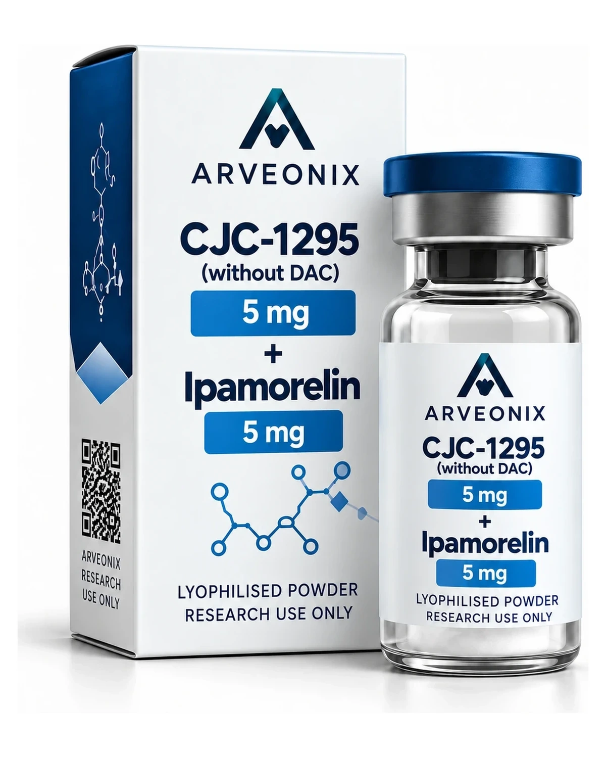 CJC-1295 (without DAC) 5mg + Ipamorelin 5mg ARVEONIX product image
