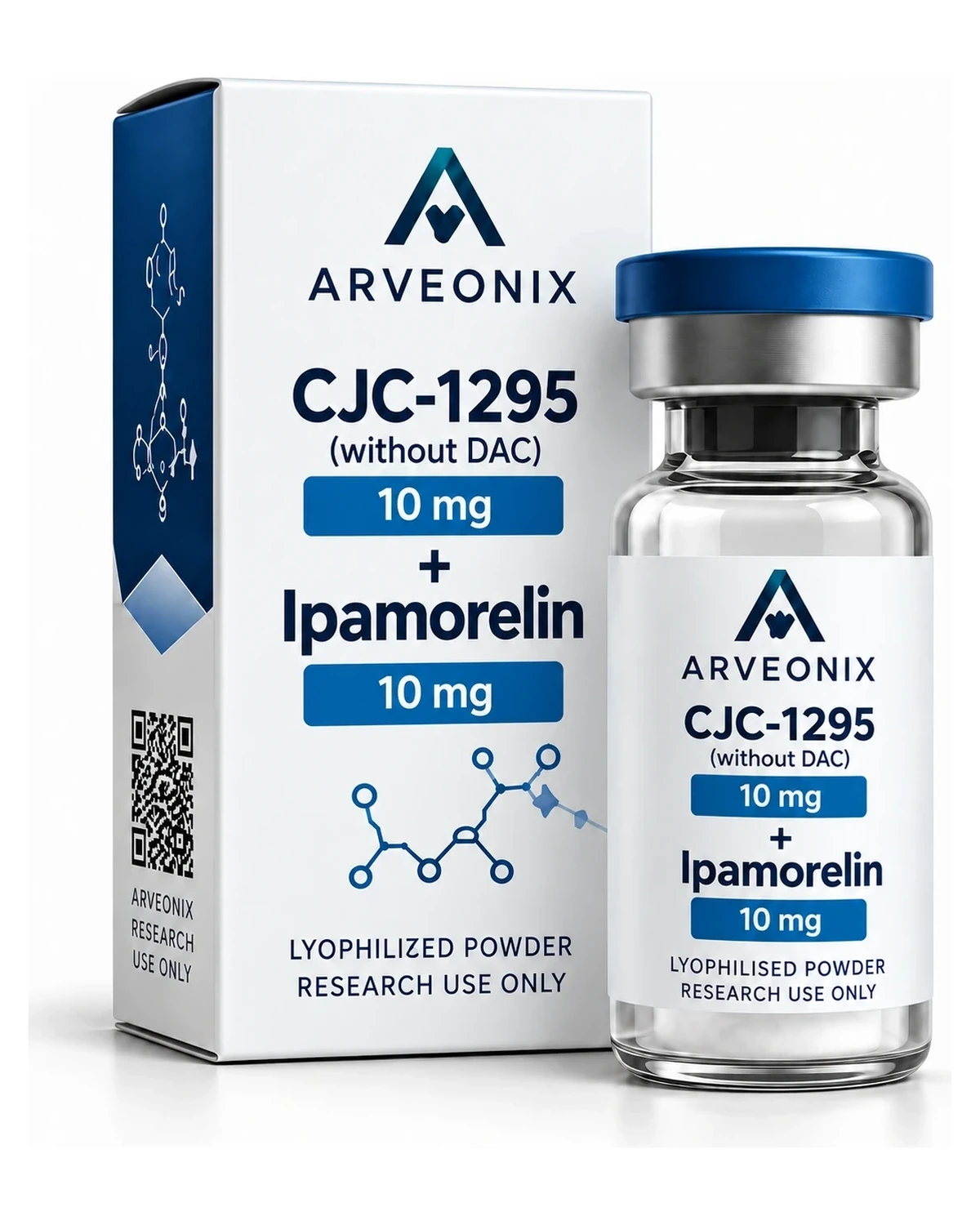 CJC-1295 (without DAC) 10mg + Ipamorelin 10mg ARVEONIX product image