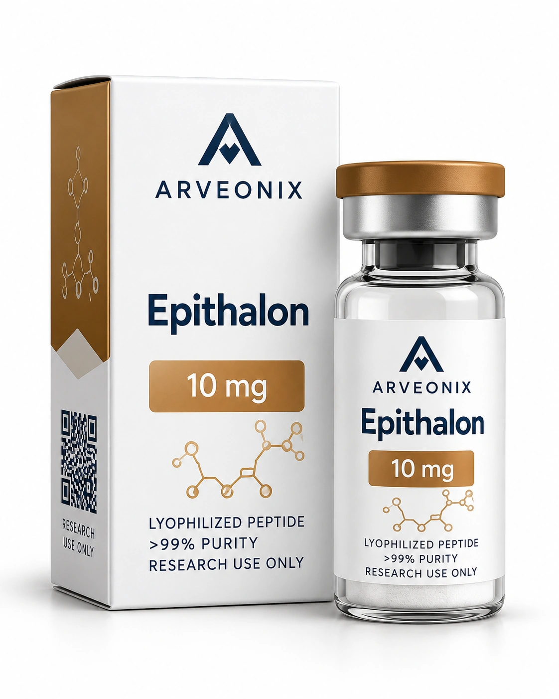 ARVEONIX Epithalon 10mg research product box and vial