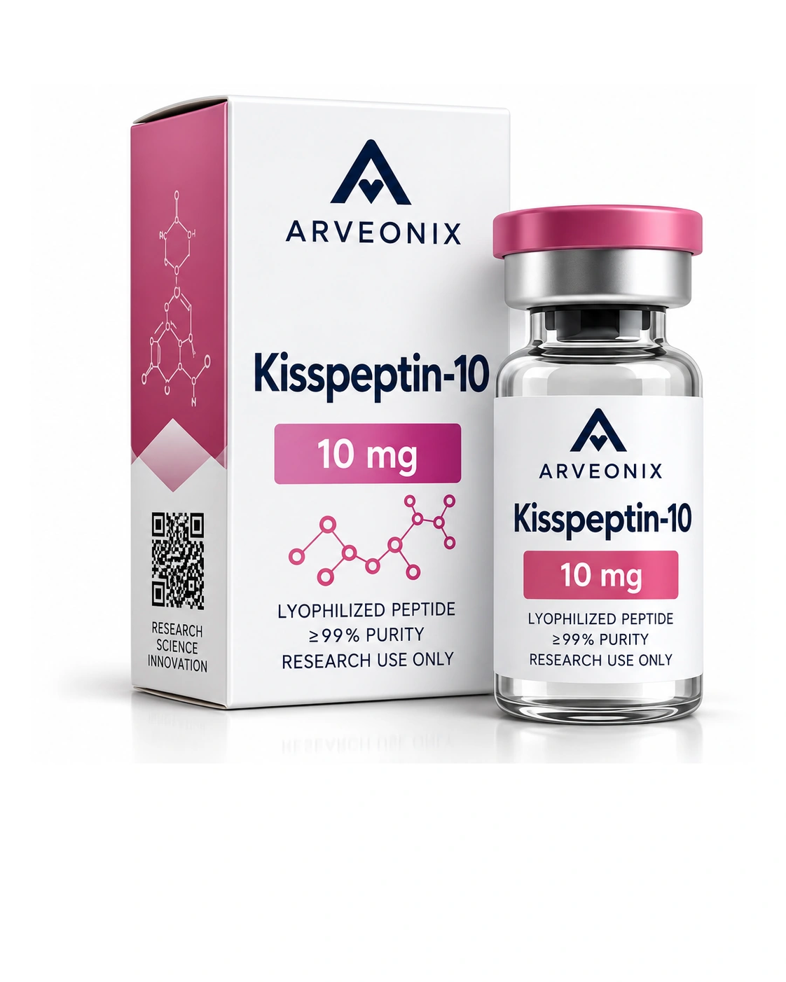 ARVEONIX Kisspeptin-10 10mg research product box and vial